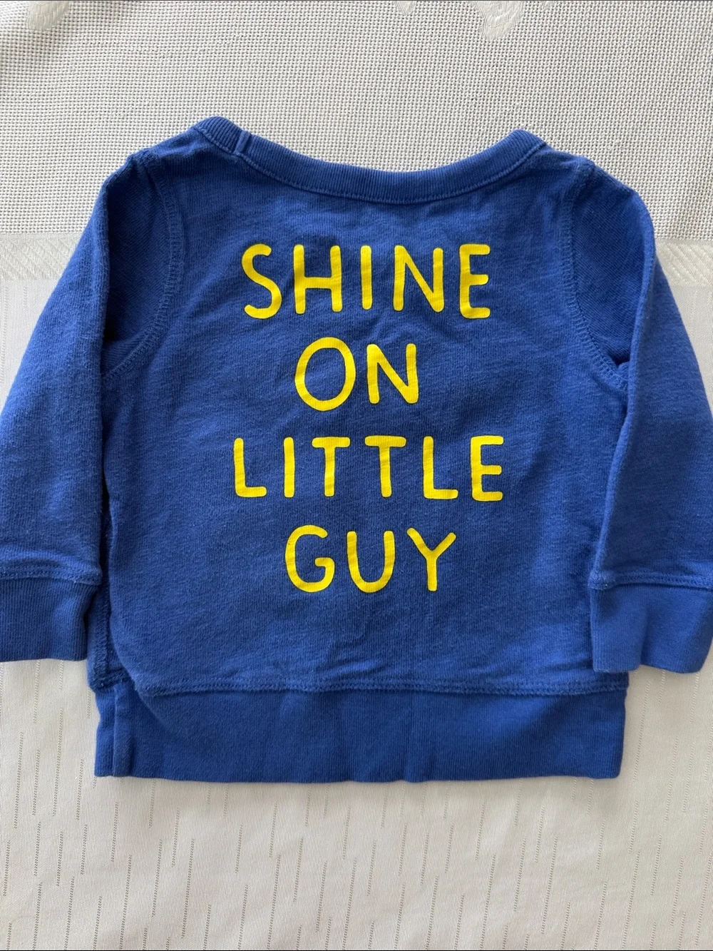 GAP 12-18 M Kids Royal Blue Sweatshirt with Yellow Sun Appliqué